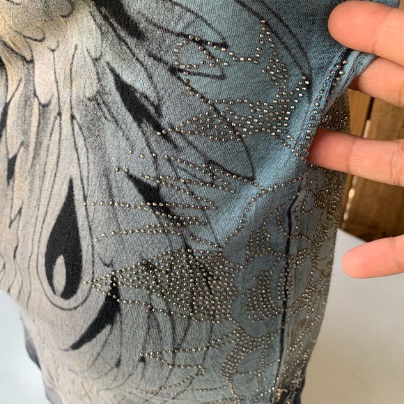 Rare! Y2K Vintage Ed Hardy embellished tee size Medium. - Picture 6 of 11